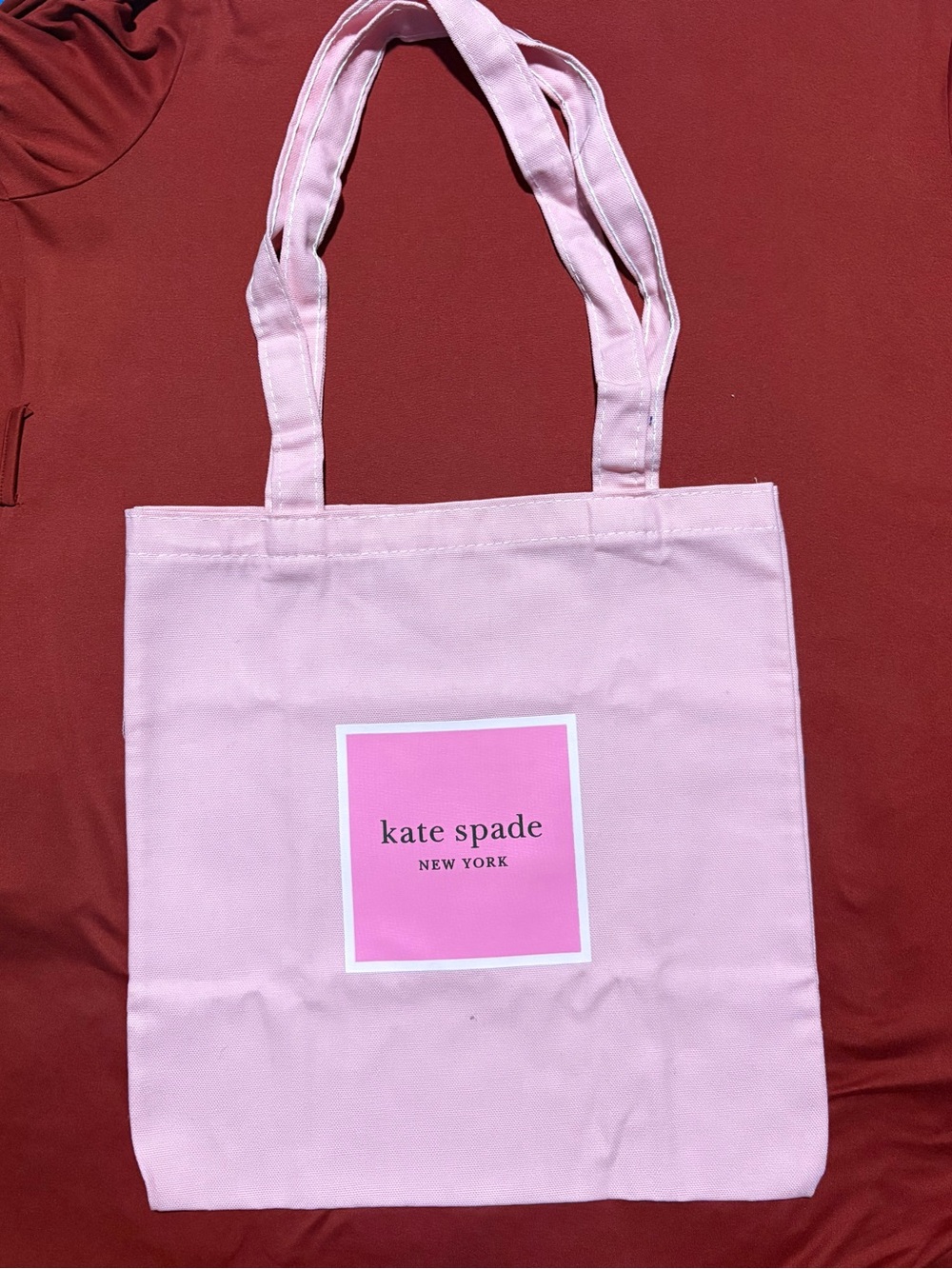 kate spade Pink Canvas Logo Tote 10”x10”